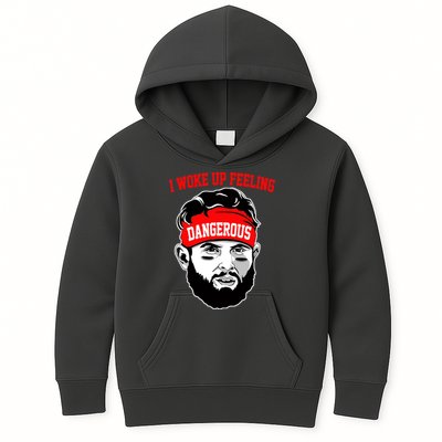 I Woke Up Feeling Dangerous Funny Football Kids Hoodie