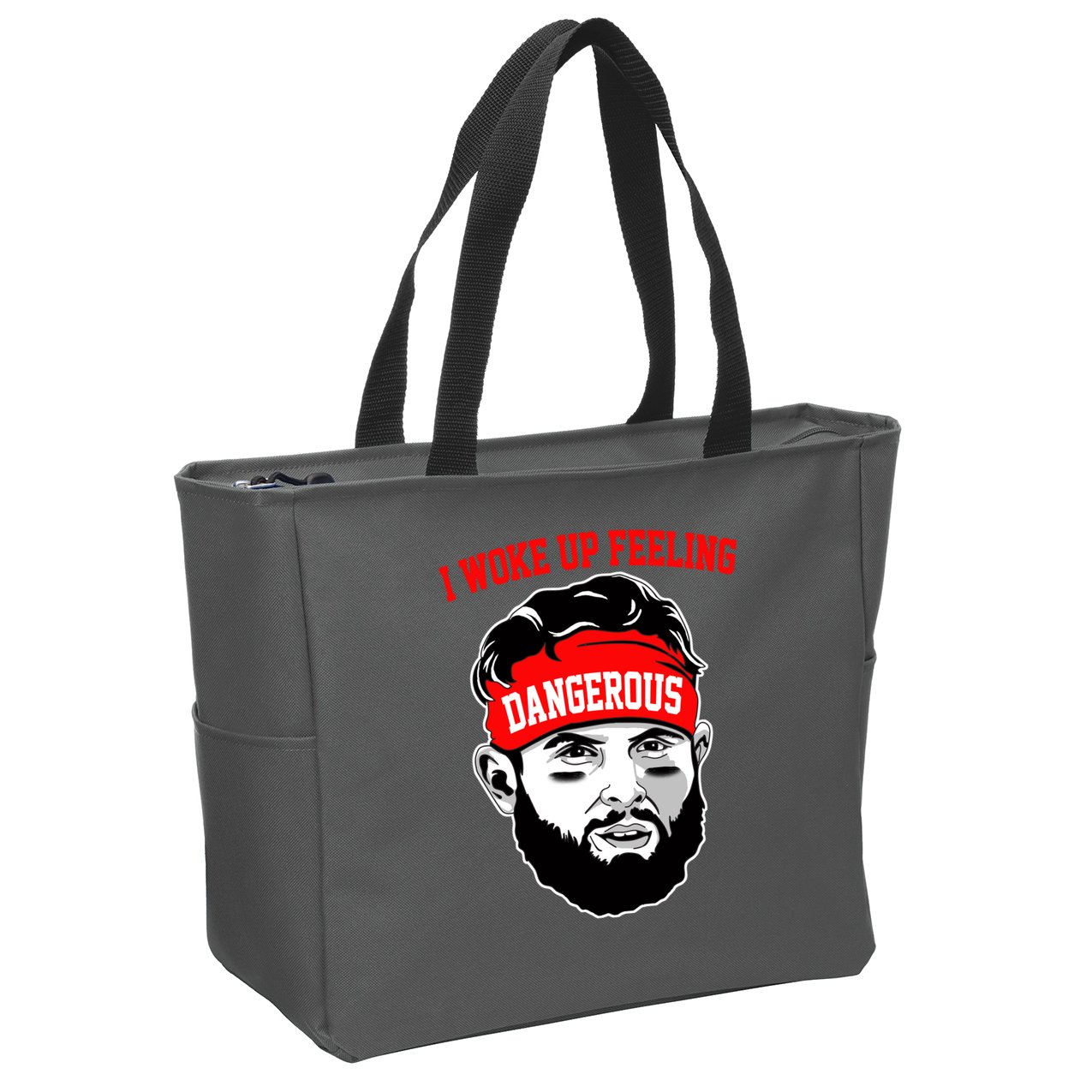 I Woke Up Feeling Dangerous Funny Football Zip Tote Bag