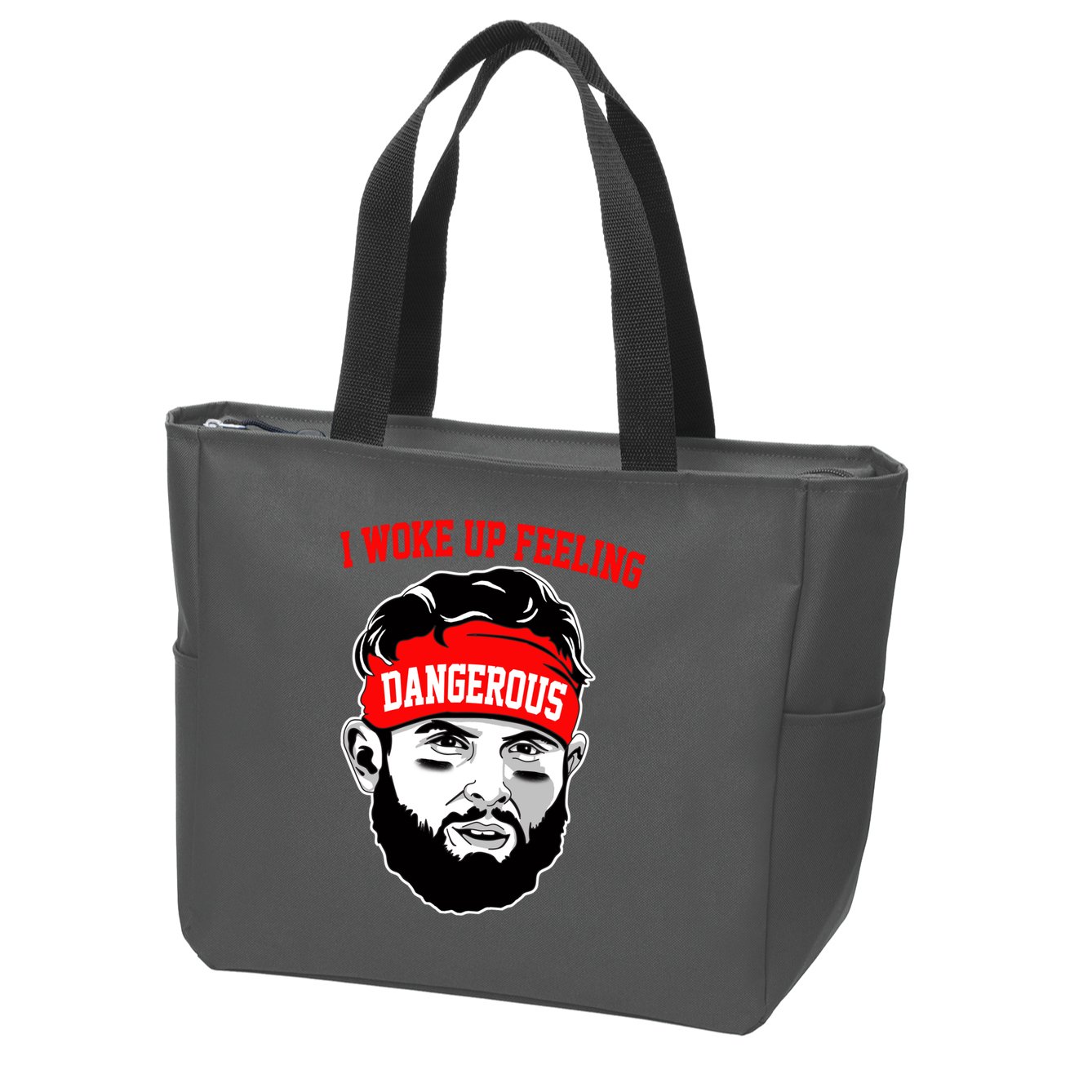 I Woke Up Feeling Dangerous Funny Football Zip Tote Bag
