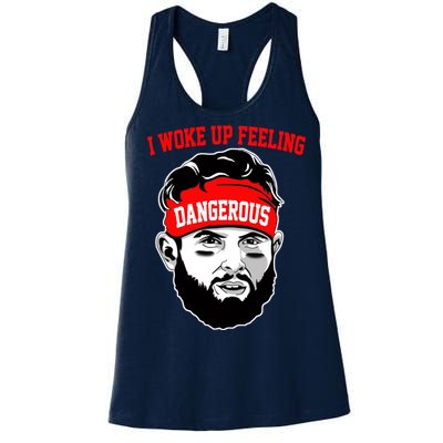 I Woke Up Feeling Dangerous Funny Football Women's Racerback Tank