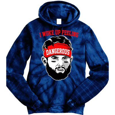 I Woke Up Feeling Dangerous Funny Football Tie Dye Hoodie