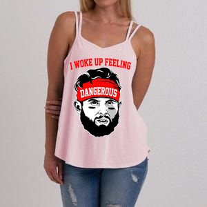 I Woke Up Feeling Dangerous Funny Football Women's Strappy Tank