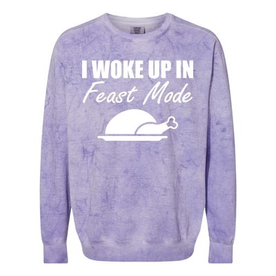 I Woke Up In Feast Mode Thanksgiving Turkey Colorblast Crewneck Sweatshirt