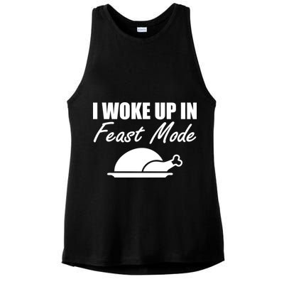 I Woke Up In Feast Mode Thanksgiving Turkey Ladies PosiCharge Tri-Blend Wicking Tank