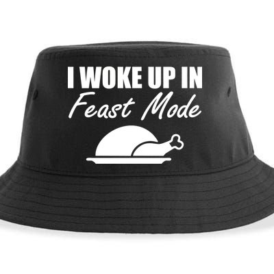 I Woke Up In Feast Mode Thanksgiving Turkey Sustainable Bucket Hat