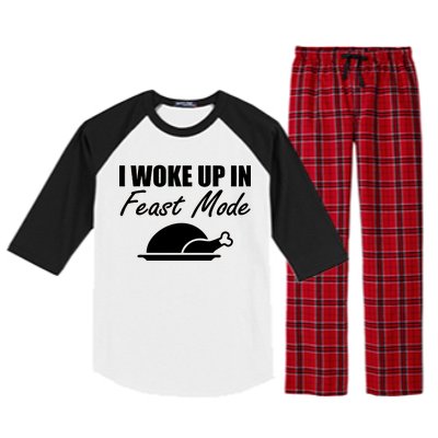 I Woke Up In Feast Mode Thanksgiving Turkey Raglan Sleeve Pajama Set