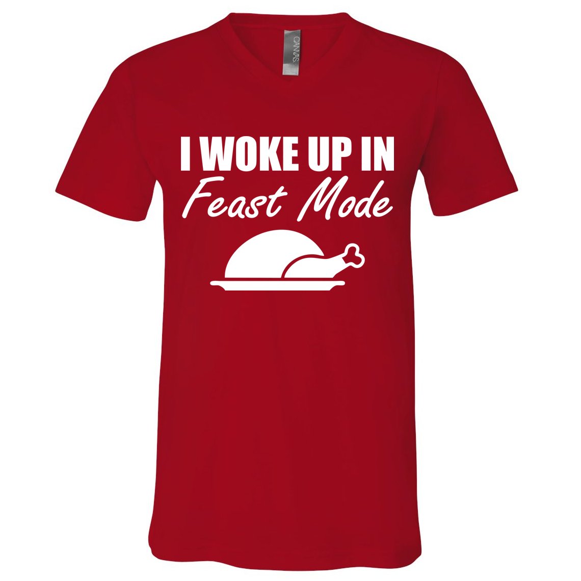 I Woke Up In Feast Mode Thanksgiving Turkey V-Neck T-Shirt