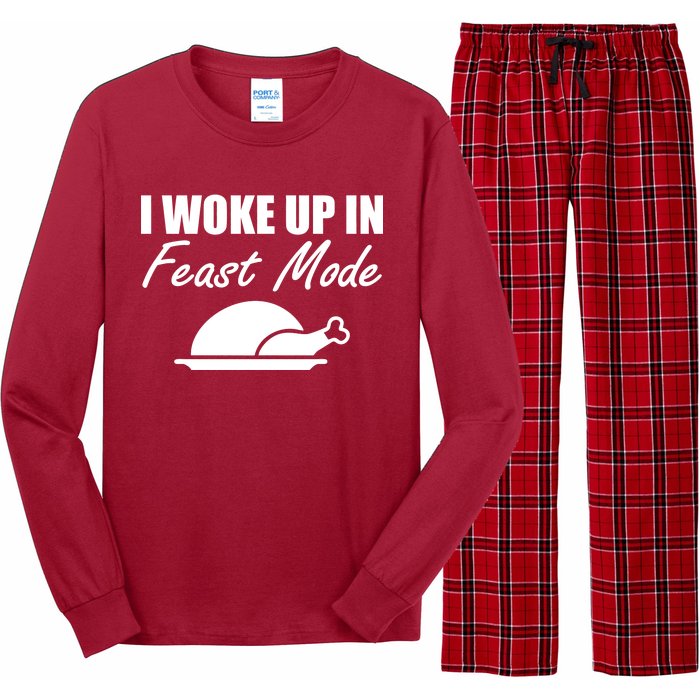 I Woke Up In Feast Mode Thanksgiving Turkey Long Sleeve Pajama Set