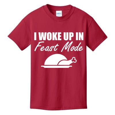 I Woke Up In Feast Mode Thanksgiving Turkey Kids T-Shirt