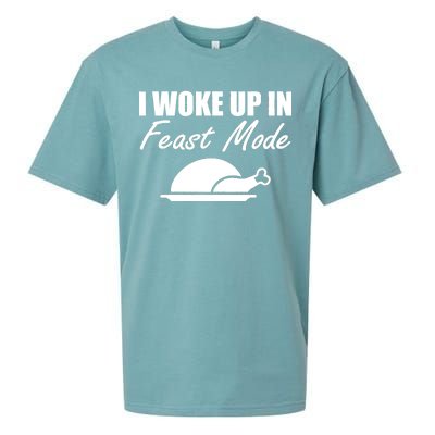 I Woke Up In Feast Mode Thanksgiving Turkey Sueded Cloud Jersey T-Shirt