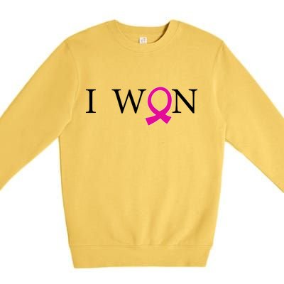 I Won Defeat Breast Cancer Survivor Premium Crewneck Sweatshirt