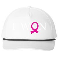 I Won Defeat Breast Cancer Survivor Snapback Five-Panel Rope Hat