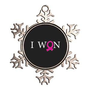 I Won Defeat Breast Cancer Survivor Metallic Star Ornament