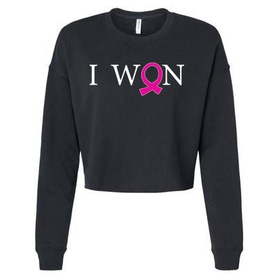 I Won Defeat Breast Cancer Survivor Cropped Pullover Crew