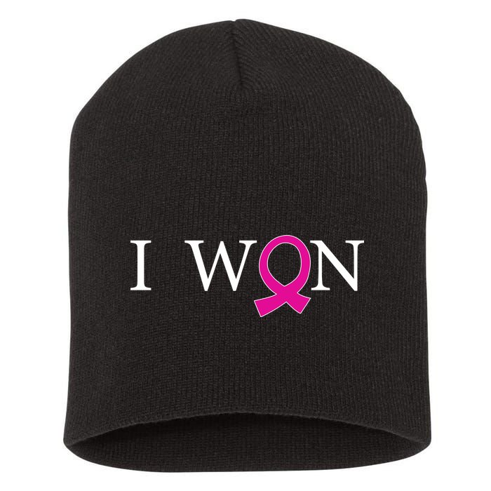 I Won Defeat Breast Cancer Survivor Short Acrylic Beanie