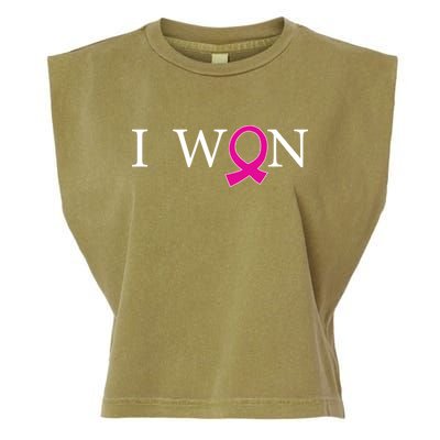I Won Defeat Breast Cancer Survivor Garment-Dyed Women's Muscle Tee