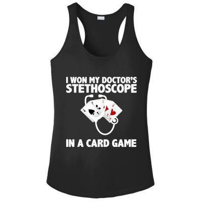 I Won My Doctor's Stethoscope Card Game Ladies PosiCharge Competitor Racerback Tank