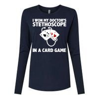 I Won My Doctor's Stethoscope Card Game Womens Cotton Relaxed Long Sleeve T-Shirt