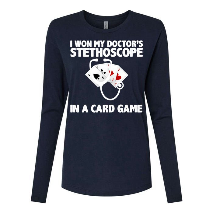 I Won My Doctor's Stethoscope Card Game Womens Cotton Relaxed Long Sleeve T-Shirt