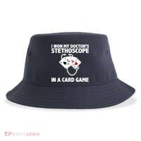 I Won My Doctor's Stethoscope Card Game Sustainable Bucket Hat
