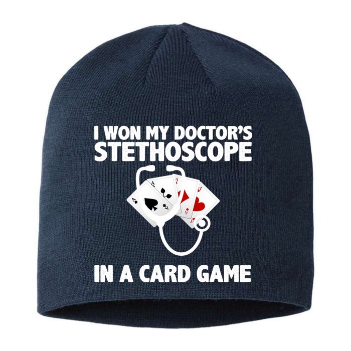 I Won My Doctor's Stethoscope Card Game Sustainable Beanie