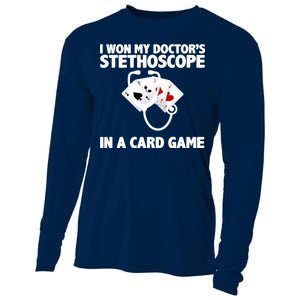 I Won My Doctor's Stethoscope Card Game Cooling Performance Long Sleeve Crew