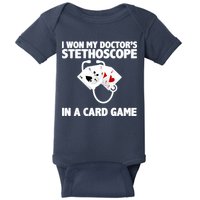 I Won My Doctor's Stethoscope Card Game Baby Bodysuit