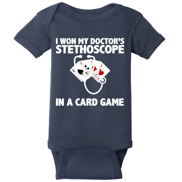 I Won My Doctor's Stethoscope Card Game Baby Bodysuit