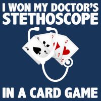 I Won My Doctor's Stethoscope Card Game Baby Bodysuit
