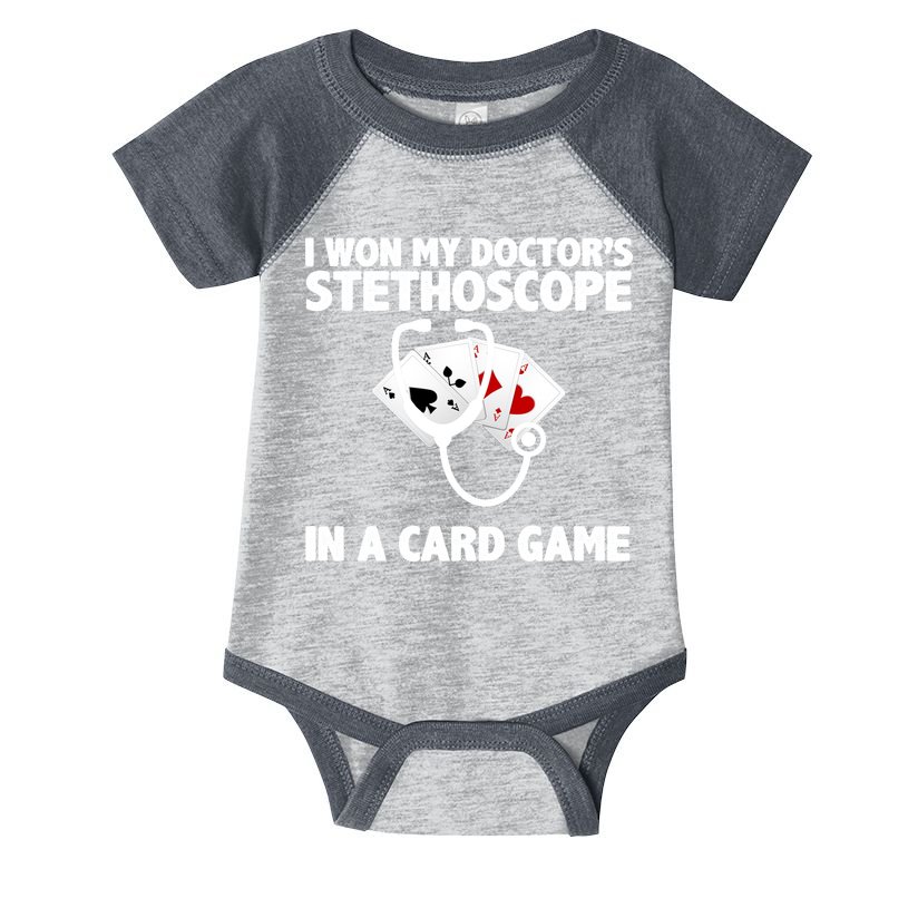 I Won My Doctor's Stethoscope Card Game Infant Baby Jersey Bodysuit