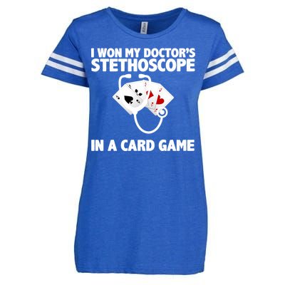 I Won My Doctor's Stethoscope Card Game Enza Ladies Jersey Football T-Shirt