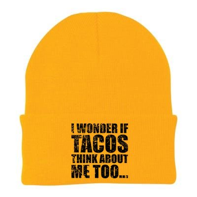 I Wonder if Tacos Think About Me Too Knit Cap Winter Beanie