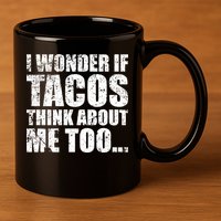 I Wonder if Tacos Think About Me Too 11oz C Handle Ceramic Mug