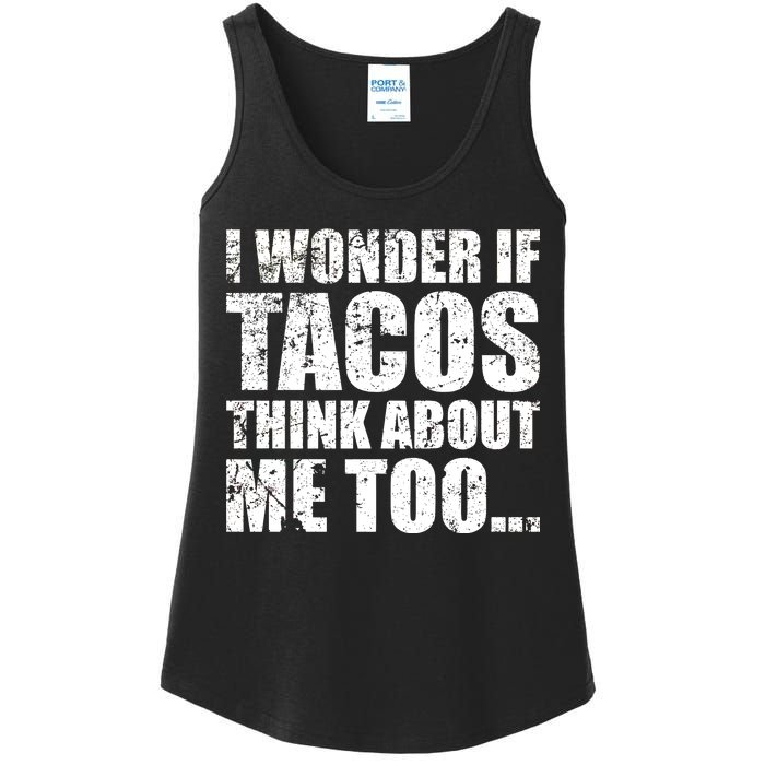 I Wonder if Tacos Think About Me Too Ladies Essential Tank