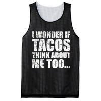 I Wonder if Tacos Think About Me Too Mesh Reversible Basketball Jersey Tank