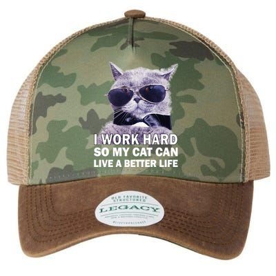 I Work Hard So My Cat Cat Live A Better Life Legacy Tie Dye Trucker Hat