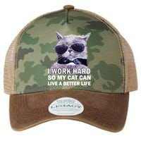 I Work Hard So My Cat Cat Live A Better Life Legacy Tie Dye Trucker Hat