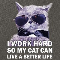I Work Hard So My Cat Cat Live A Better Life Cotton Canvas Backpack