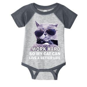 I Work Hard So My Cat Cat Live A Better Life Infant Baby Jersey Bodysuit