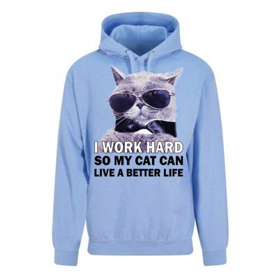 I Work Hard So My Cat Cat Live A Better Life Unisex Surf Hoodie