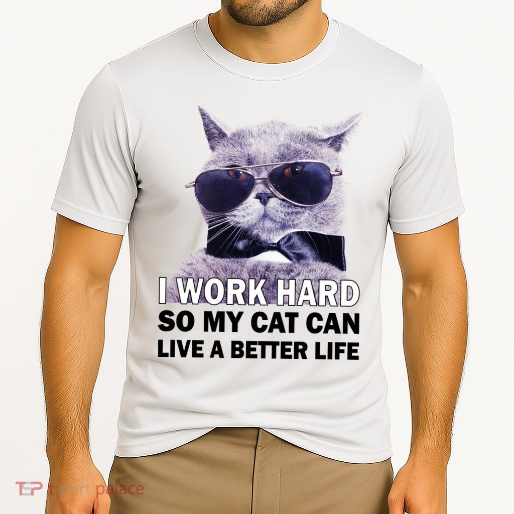 I Work Hard So My Cat Cat Live A Better Life Cooling Performance Crew T-Shirt