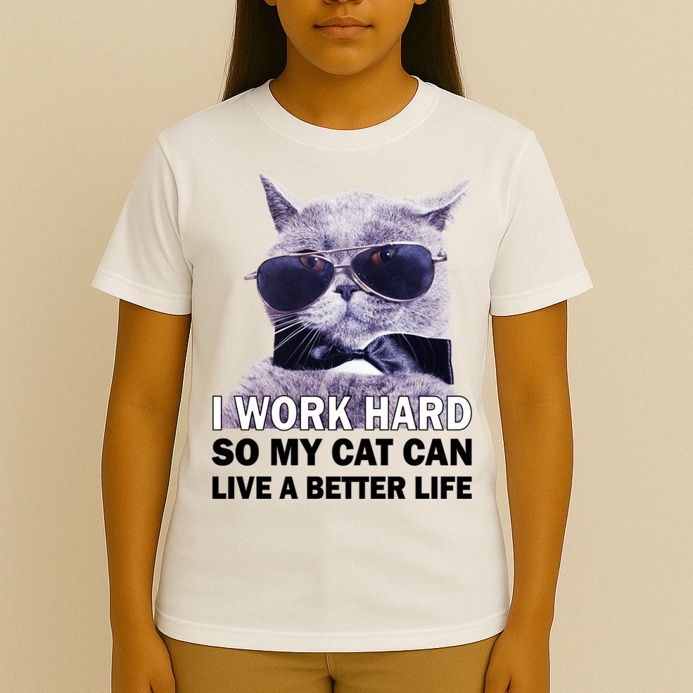 I Work Hard So My Cat Cat Live A Better Life T-Shirt