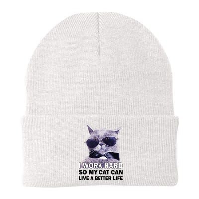I Work Hard So My Cat Cat Live A Better Life Beanie