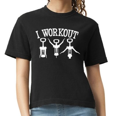 I Work Out Funny Bottle Opener Comfort Colors Boxy T-Shirt