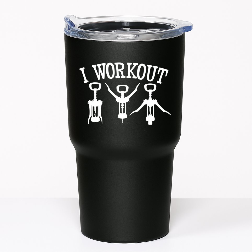 I Work Out Funny Bottle Opener Tumbler