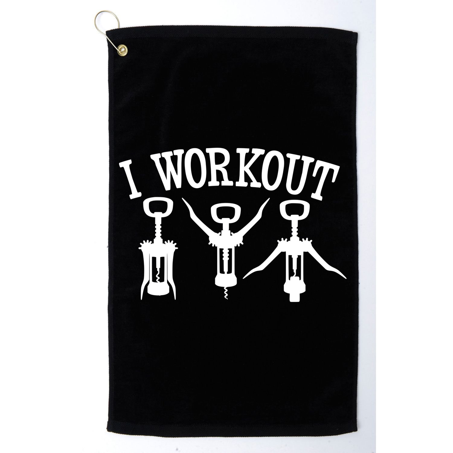 I Work Out Funny Bottle Opener Golf Towel