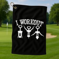 I Work Out Funny Bottle Opener Golf Towel
