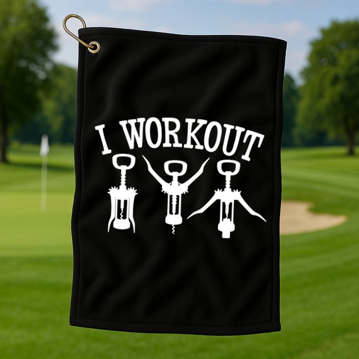 I Work Out Funny Bottle Opener Golf Towel