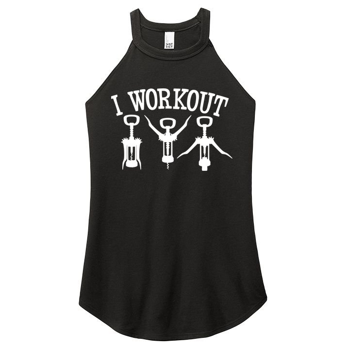 I Work Out Funny Bottle Opener Women's Perfect Tri Rocker Tank
