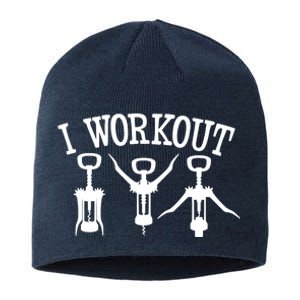 I Work Out Funny Bottle Opener Sustainable Beanie